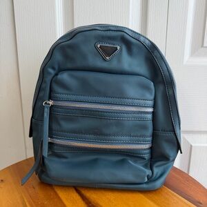 Le Miel teal blue faux leather backpack